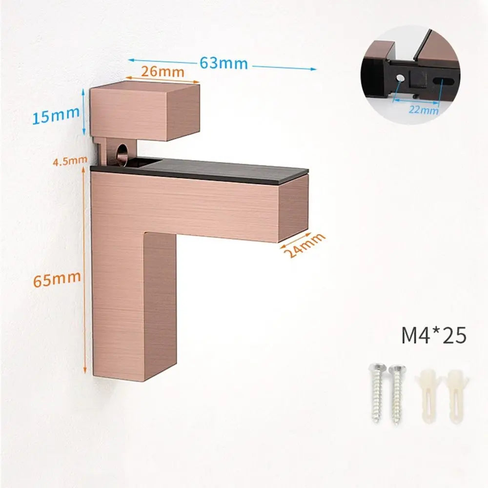 Wall Mount Zinc Alloy Furniture Accessories Cabinet Door clip Glass Door Clamp Frameless Brackets Glass Shelf Holder