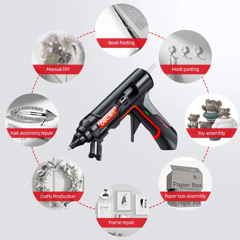 Deli 40W Hot Melt Glue Gun DIY Household Industrial Glue Guns with 10pcs Glue Sticks, for DIY, Sealing, Arts & Crafts Projects