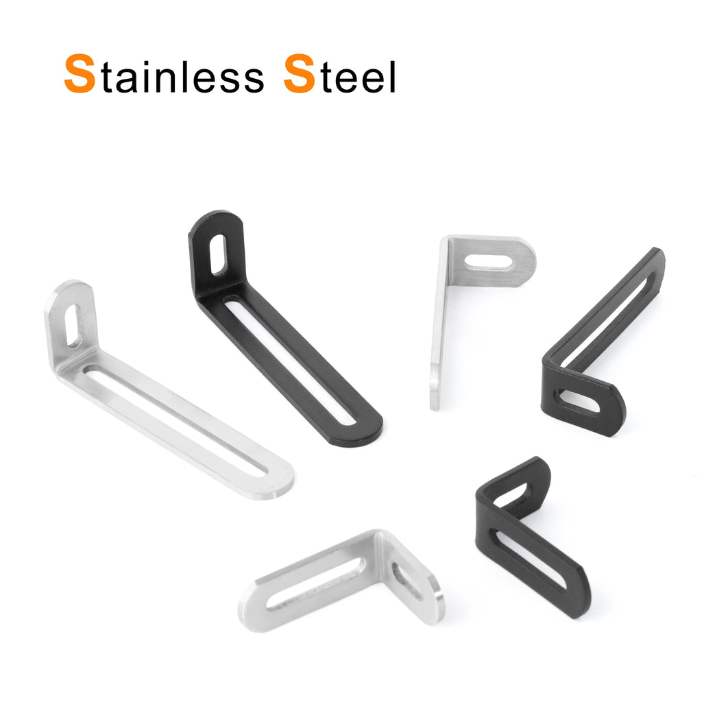 Stainless Steel Adjustable Corner Bracket Heavy Duty Metal 90 Degree L Shaped Angle Corner Braces for Wooden Shelf Furniture