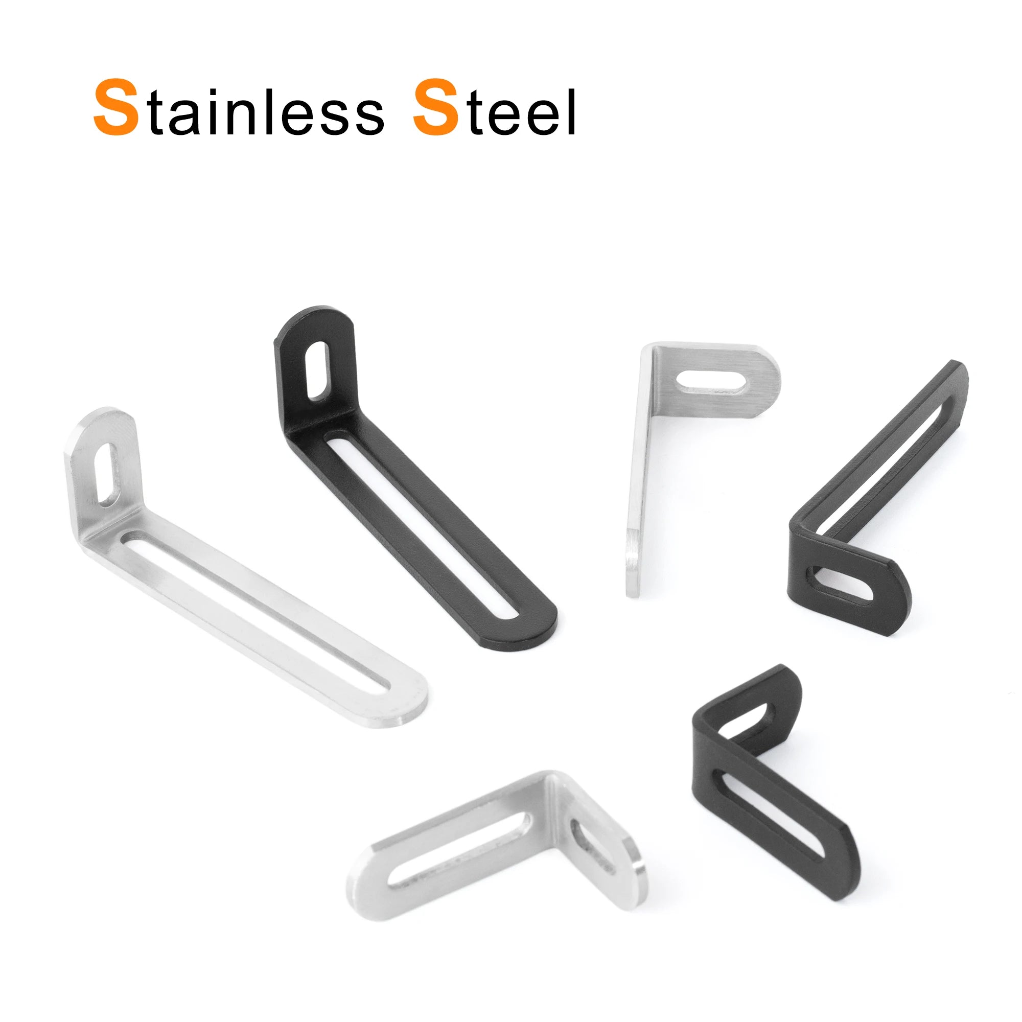Stainless Steel Adjustable Corner Bracket Heavy Duty Metal 90 Degree L Shaped Angle Corner Braces for Wooden Shelf Furniture