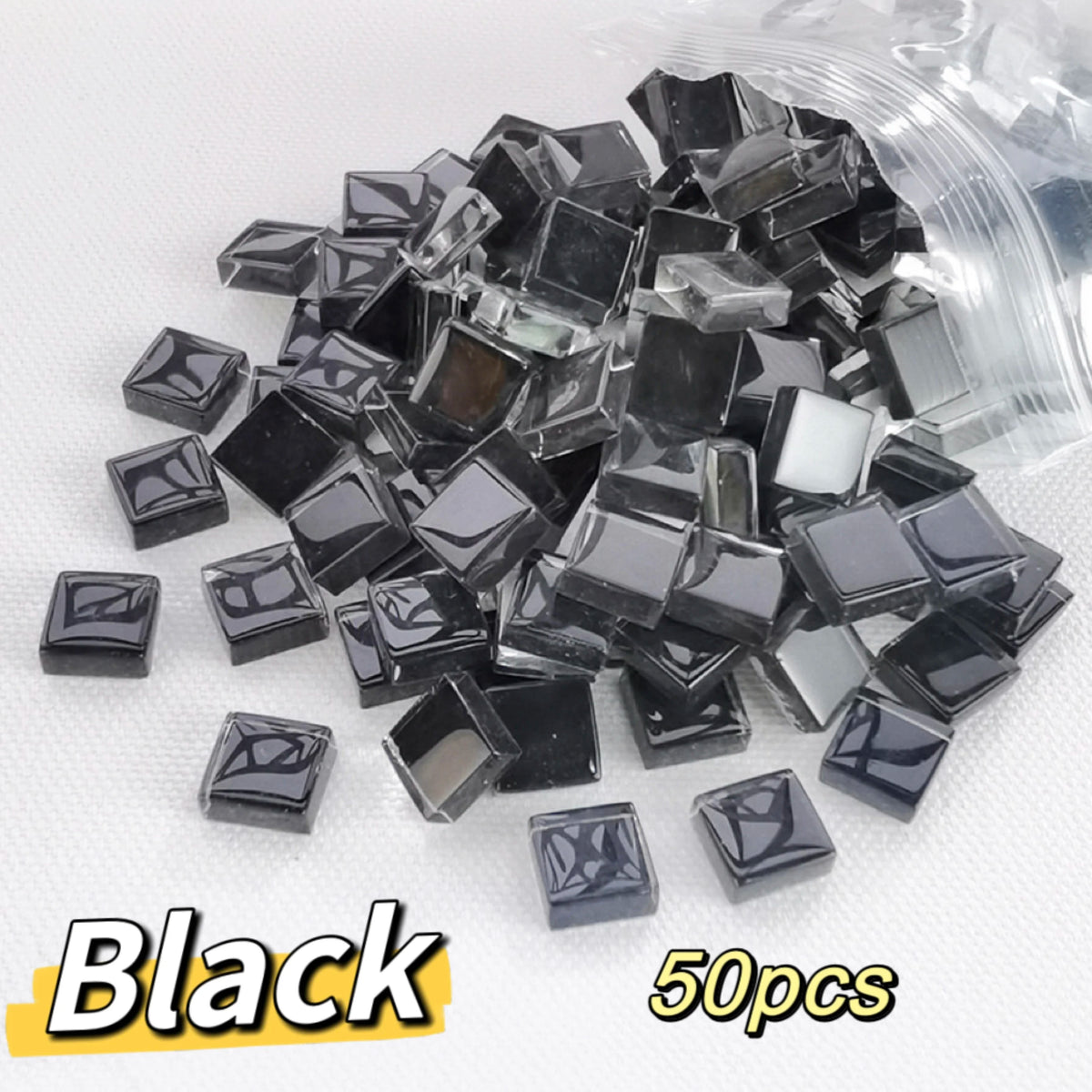 50pcs DIY Ceramic Mosaic Glass Tiles Handmade Mirror Decorative Ceramic Tile Wall Technology Colored Crystal Decorative Material
