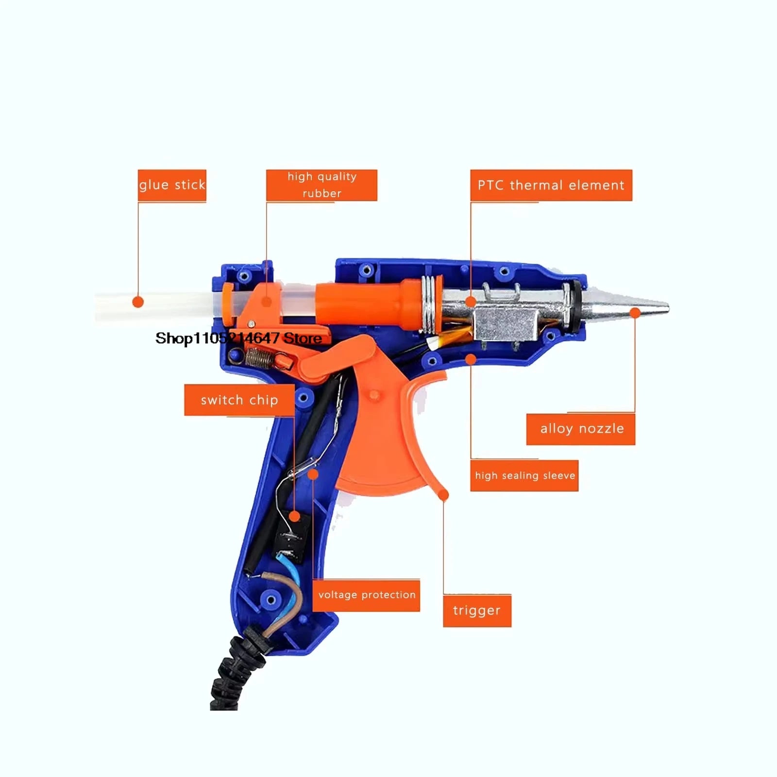 Hot Melt Glue Gun DIY Mini Household Industrial Guns Heat Temperature Thermo EU Electric Repair Tool Use 7mm Glue Sticks 20W