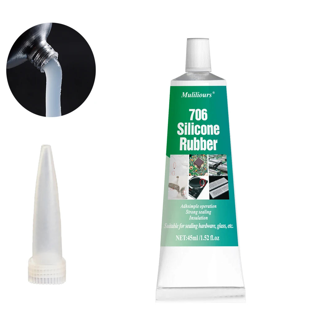 706 Soft Adhesive Silicone Rubber High Temperature Resistant Waterproof Sealing Insulation Gel Electronic Components Adhesive