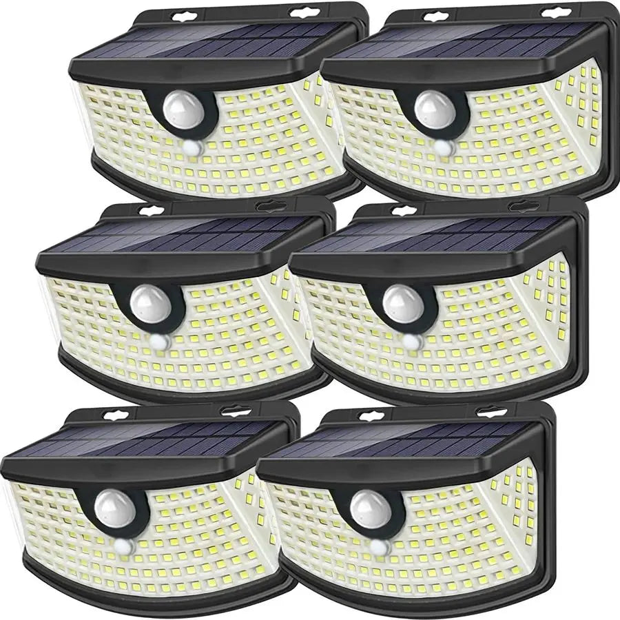 New Solar Motion Sensor Lights 120 LEDs with Lights Reflector,270 Wide Angle, IP65 Waterproof, Step Lights for Front Door, Yard