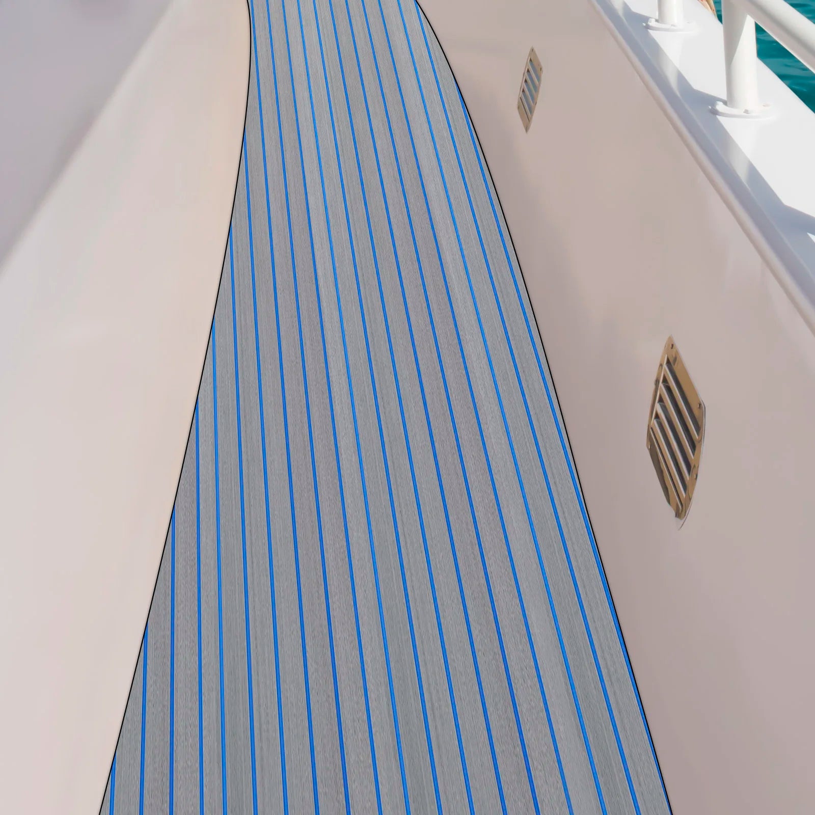 Boat Flooring EVA Foam Decking Sheet Faux Teak Marine Mat Non-Slip Self-Adhesive Flooring Material for RV Yacht 95 x 24inch
