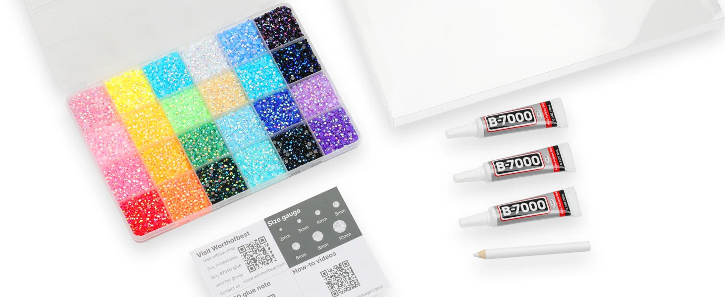 30000Pcs Rhinestones for Bedazzling, 3mm Bedazzler Kit with Flatback Rhinestones for Clothes Crafting Crafts Nails Clothing