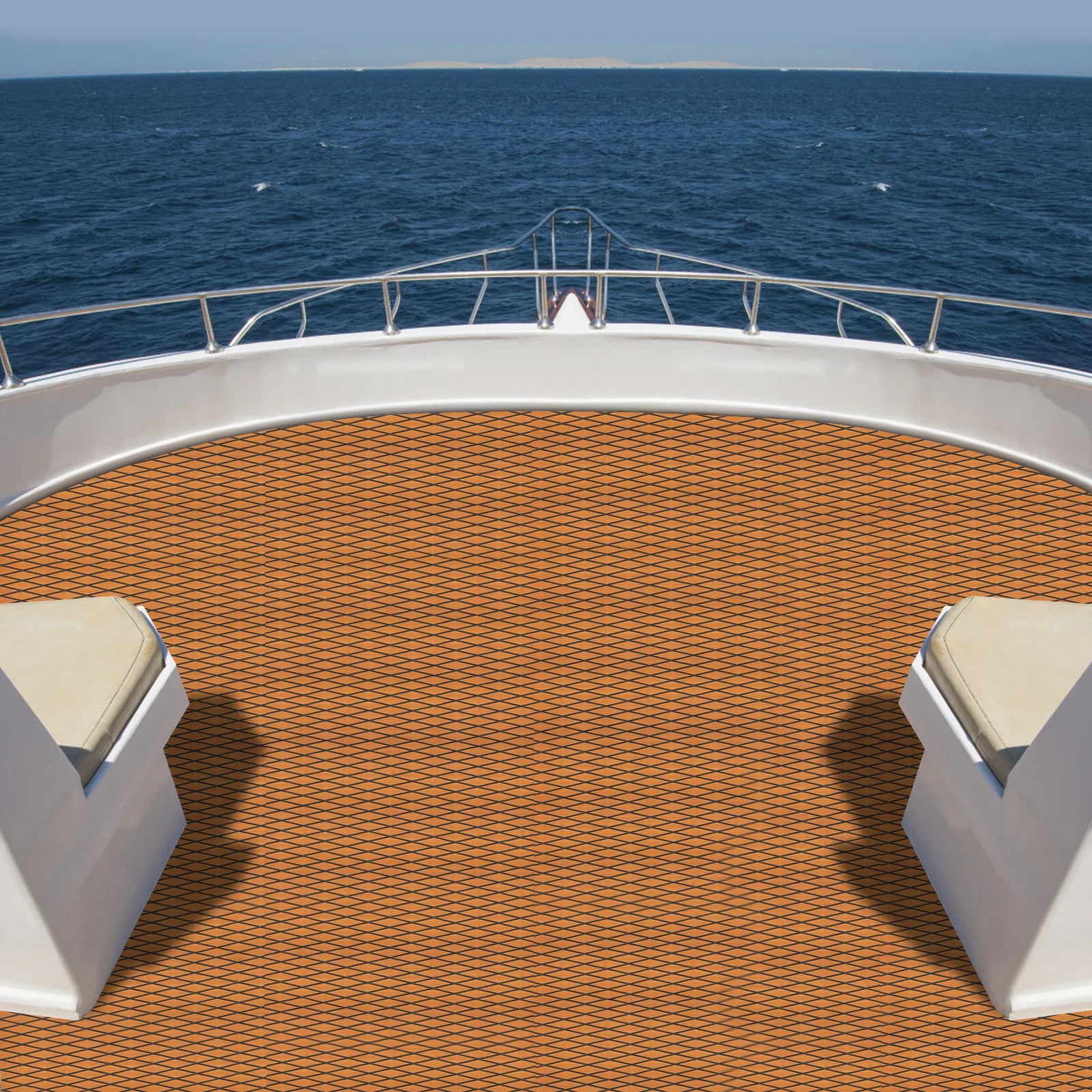 94"x35" Boat Non-Slip EVA Foam Decking Faux Teak Marine Self-Adhesive Mat for Motorboat RV Yacht Swimming Pool