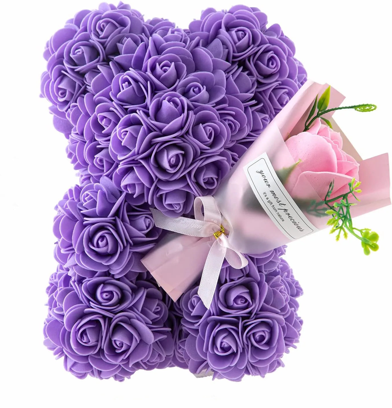 New Artificial Flower Eternal Rose Teddy Bear for Mom Mother's Day Birthday Valentine's Day Anniversary Gifts & Decorations