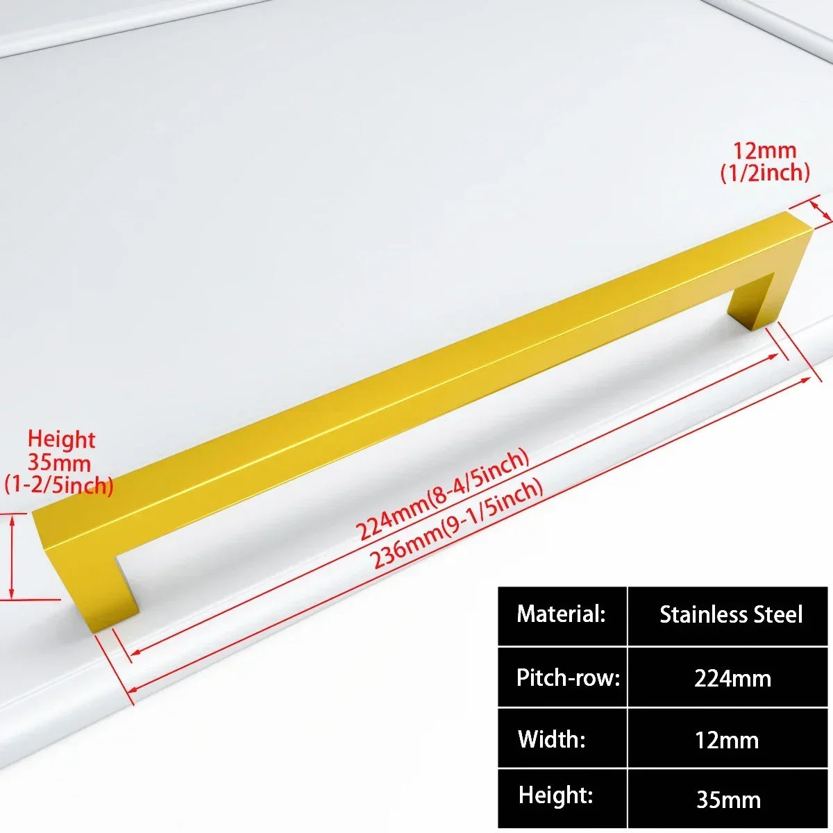 Square Furniture Hardware Black Cabinet Handle Stainless Steel Kitchen Door Knobs Cupboard Wardrobe Drawer Pulls