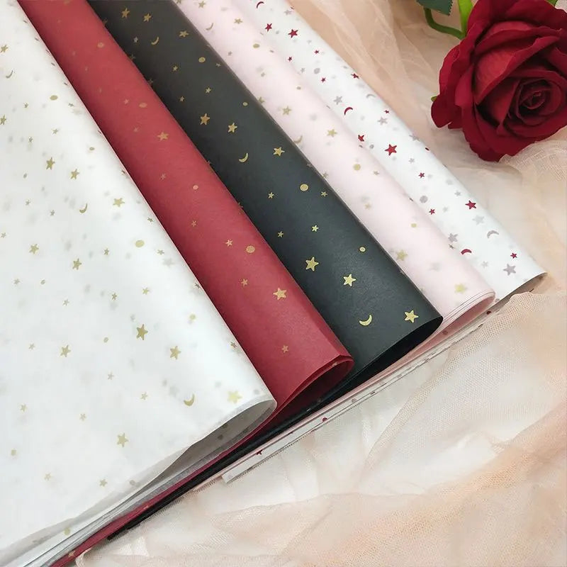 20pcs sheet Cotton Bouquet Flower Wrapping Paper Star Moon Sydney Paper Wrapping Paper Flower Wrapping Paper Cake Baking Gift