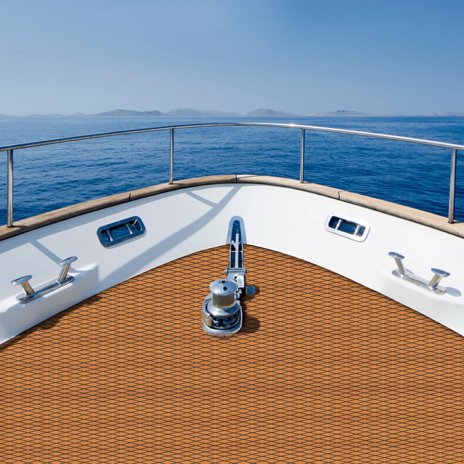 94"x35" Boat Non-Slip EVA Foam Decking Faux Teak Marine Self-Adhesive Mat for Motorboat RV Yacht Swimming Pool