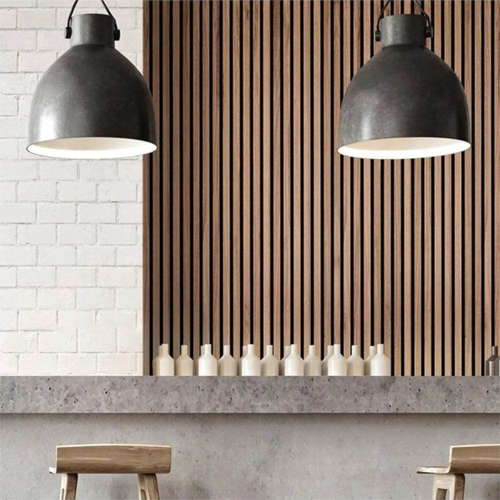 Oak Acoustic Wall Panels - 4-Pack - 94.49 x 12 - Decorative Soundproof Wood Panels