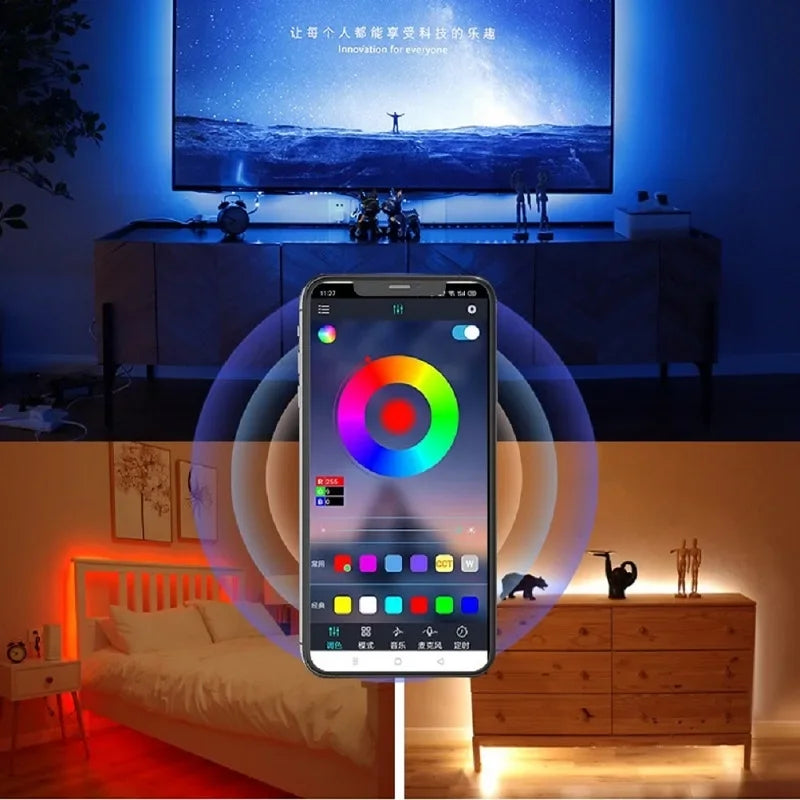 4-16ft Led Lights For Bedroom, LED Strip Lights With Remote Control RGB LED Strip, LED Lights For Room Home Party