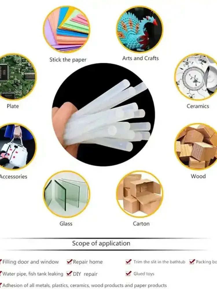 10Pcs 7mm or 11mm Hot melt Glue stick adhesive Translucent Strong Viscosity Rods for Glue Gun Home DIY Industrial Repair