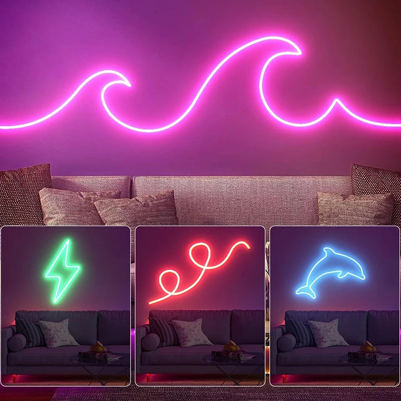USB Neon Rope Lights,Flexible Led Rope Lights Control with App/Remote,Music Sync Gaming Neon Light Strip for Living Room Bedroom