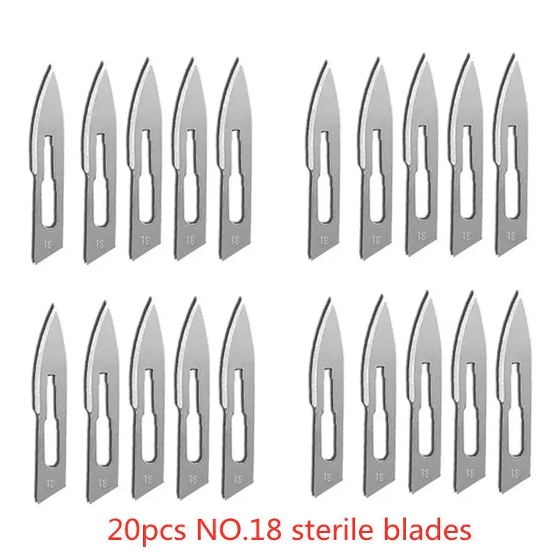 20-100pcs Carbon Steel Surgical Blades for DIY Cutting Phone Repair Carving Animal Eyebrow Grooming Maintenance Scalpel Knife
