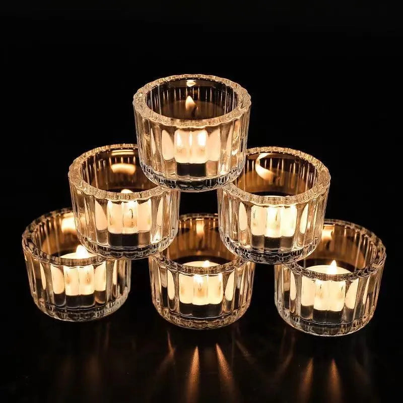Small Clear Mini Candlestick Table Glass Tealight Candle Holder Wedding Table Decor,Party Supplies,Home Decor LZT001