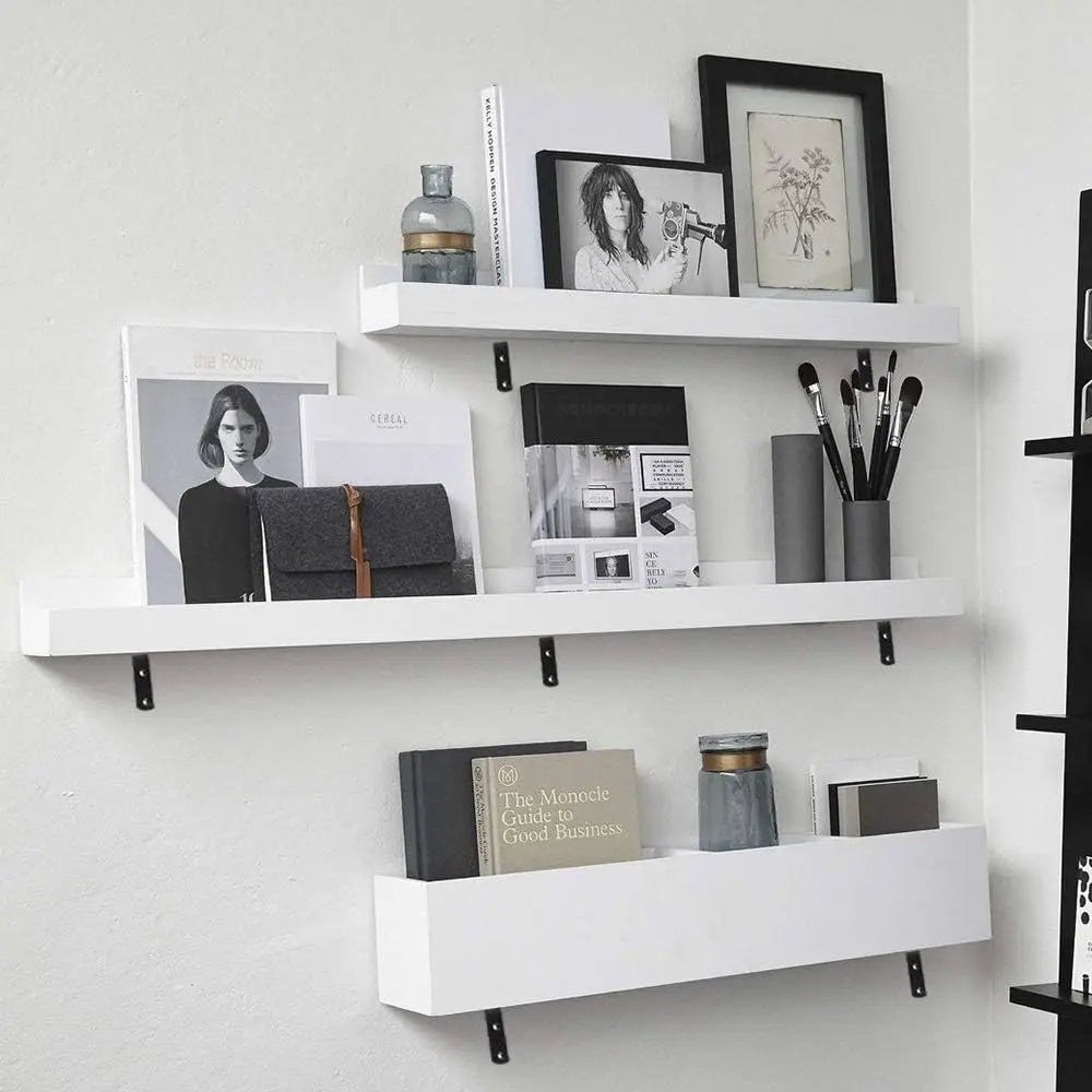 Heavy Duty Black Steel L Corner Brace 8 Pcs, Decorative Shelf Bracket for Wall Hanging Shelves with Screws (5x3 Inch)