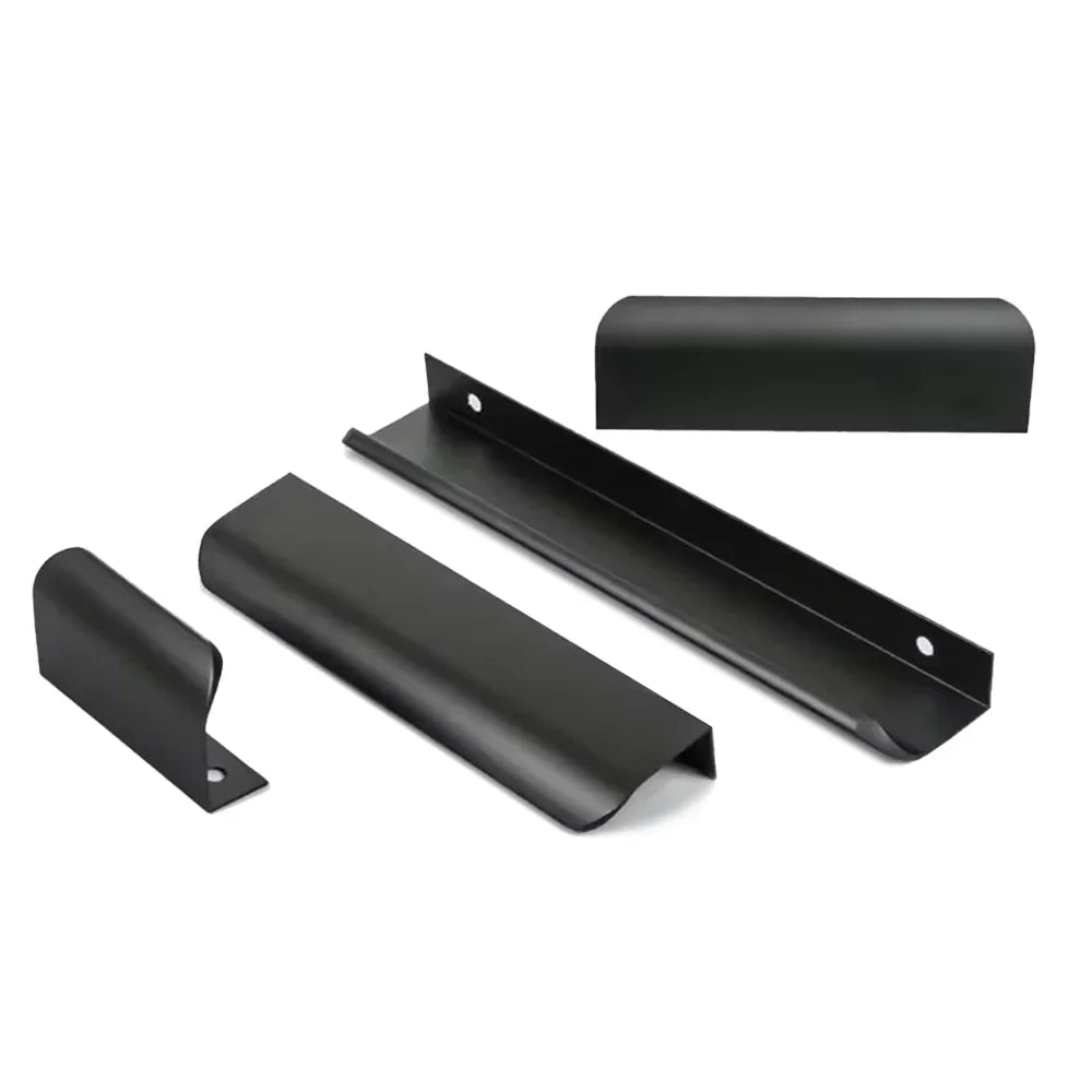 Gold Black Hidden Handles Long Kitchen Cabinet Pulls Drawer Knobs Aluminum Alloy Furniture Handles Cupboard Pulls Wardrobe Pulls