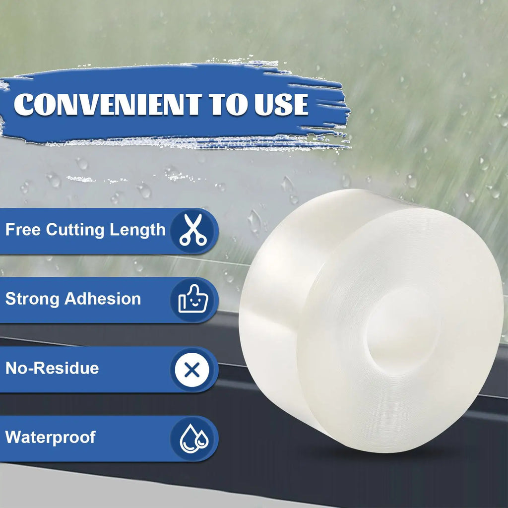 Weatherproof Window Insulation Tape 2 Inch x 33 FT Clear Residue-Free Winter Sealing Tape Windproof Airtight for Doors Windows
