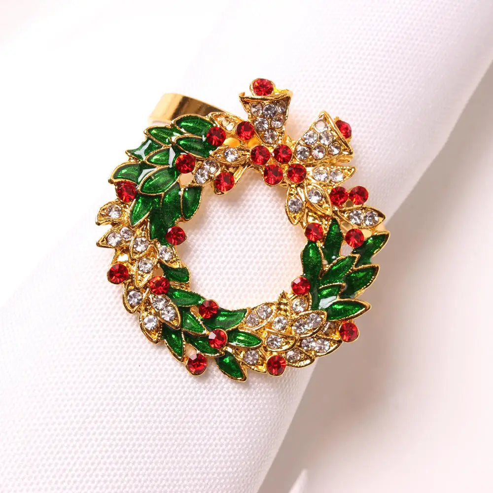 Napkin Rings name Christmas Coconut Table Napkins Holder Wedding metal Red silver Gold Decoration Home 2022 Kitchen Accessories