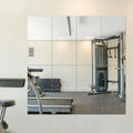 Home Gym Mirrors, 12 x 12 Glass Mirror Tiles 16 PCS, Square Large Wall Mirror for Home Gym, Bedroom, Door,Bathroom, Frameless M