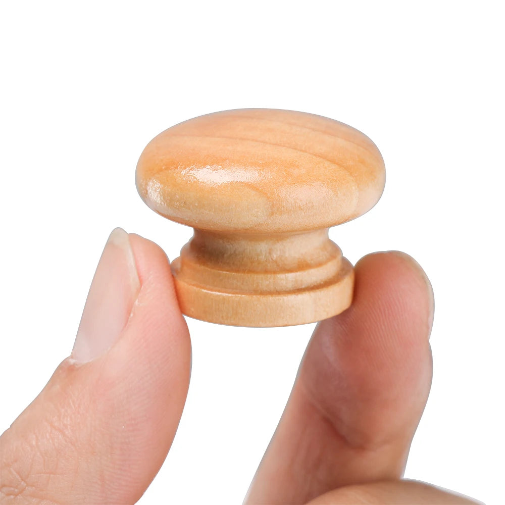10pcs Door Handle Round Shape Natural Wooden Cabinet Knob Drawer Wardrobe Door Pull Handle Furniture Hardware