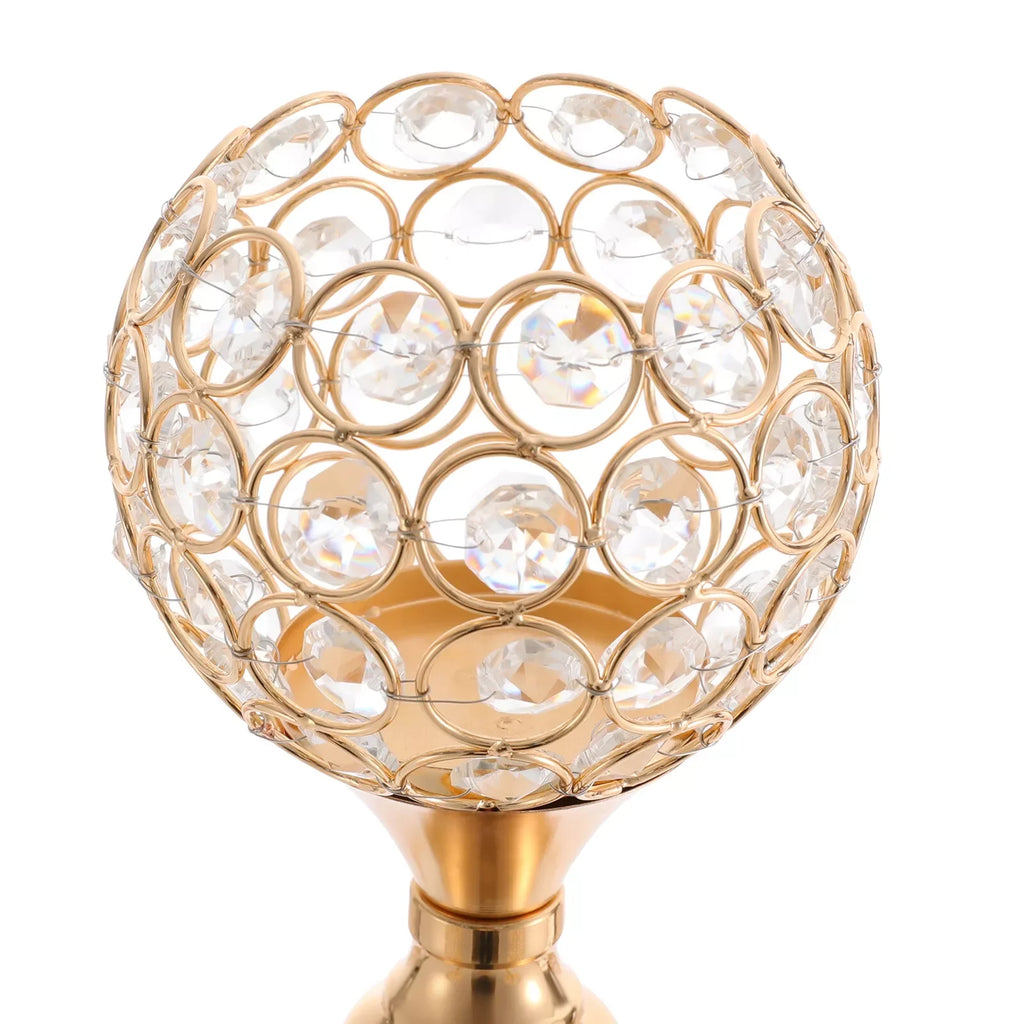 2PCS 5 Arms Crystal Candelabra Candle Holder Golden Table Centerpieces Wedding Decoration