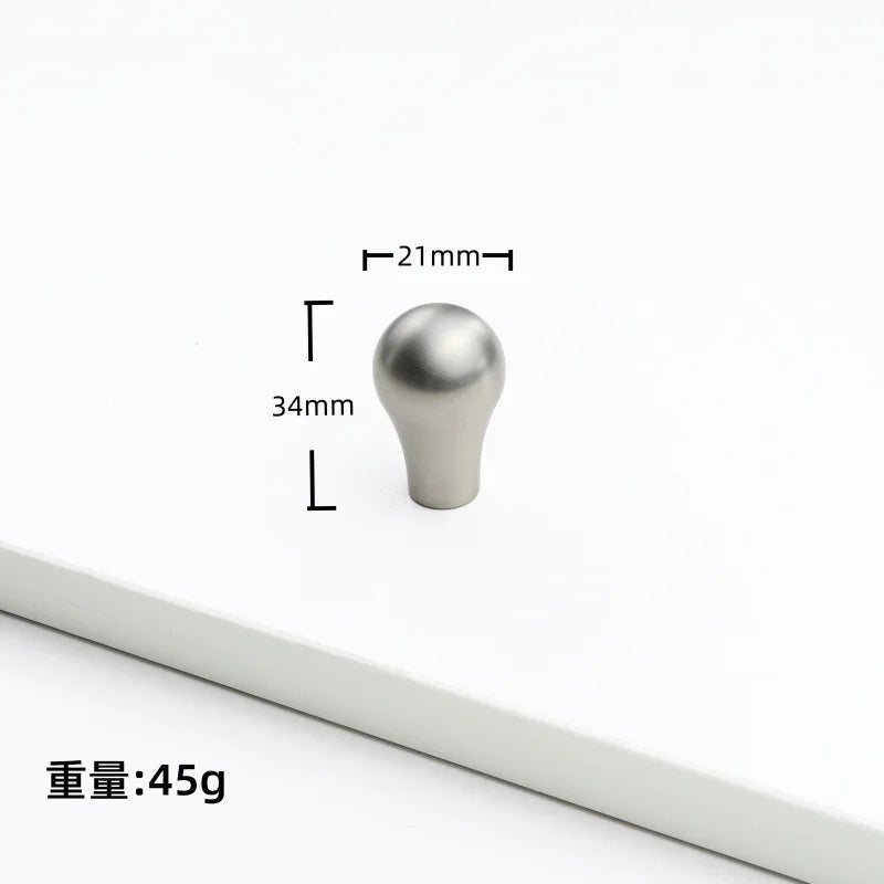 Nickel Brushed Kitchen Cabinet Pulls Silver Wardrobe Drawer Handles Zinc Alloy Single Hole Knobs Modern Furniture Door Handles