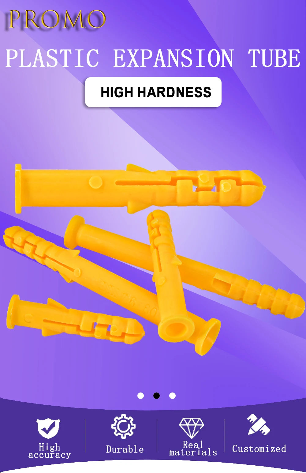 25pieces Plastic Expansion Tube Ribbed Plastic Anchors M6 M8 M10 Expansion Pipe Wall Plug Frame Fixed Tube For Selftapping Screw