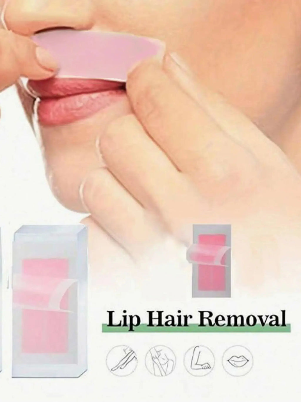 5 facial wax strips, facial hair removal, quick and painless hair removal kit, suitable for all skin types
