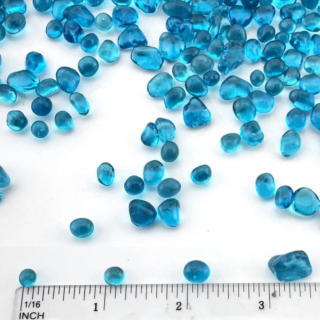 500 grams Aquarium Fish Tank Gravel Light Blue Glass Vase Filler for Fountain Succulent Plant Decorative Rock Pebble Stone