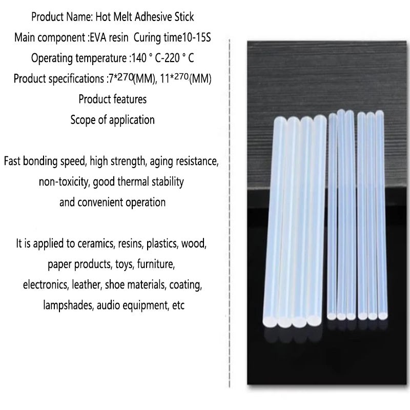 7/11mm *270mm 10pc Hot Melt Glue Sticks Mini Size Glue Gun Sticks for Glue Gun DIY Art Craft  General Repairs Home Decoration