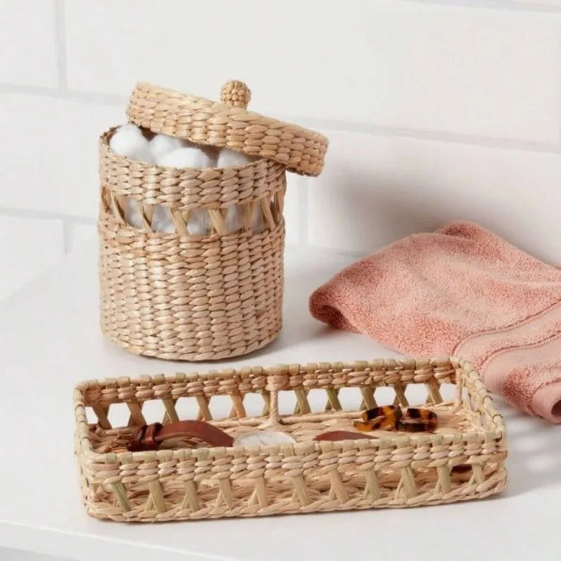 Natural Woven Tray - Natural material trays can easily match your bathroom decoration and create an artistic touch