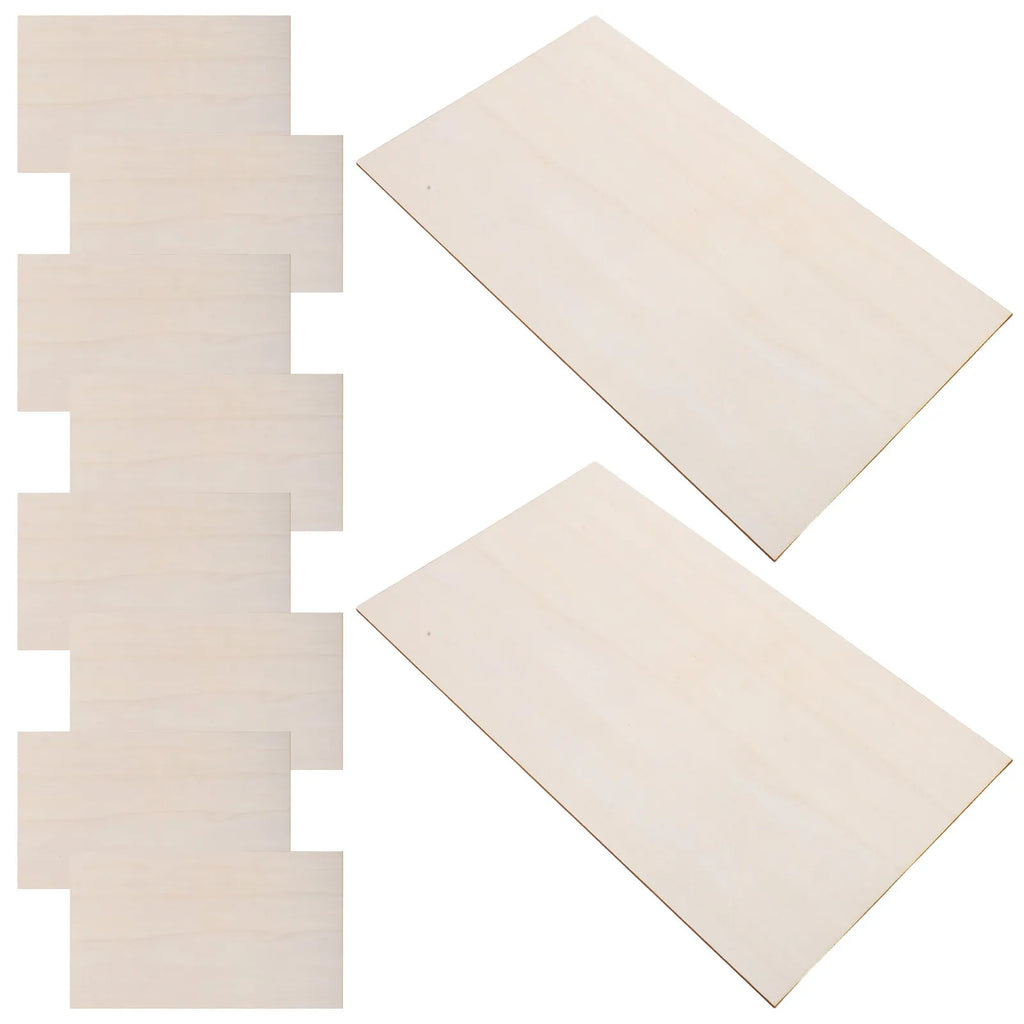 10Pcs 170x300x3mm Flat Plywood Sheets for Crafts Unfinished Blank Wood Boards Painting Carving DIY Projects Craft Wood Pieces