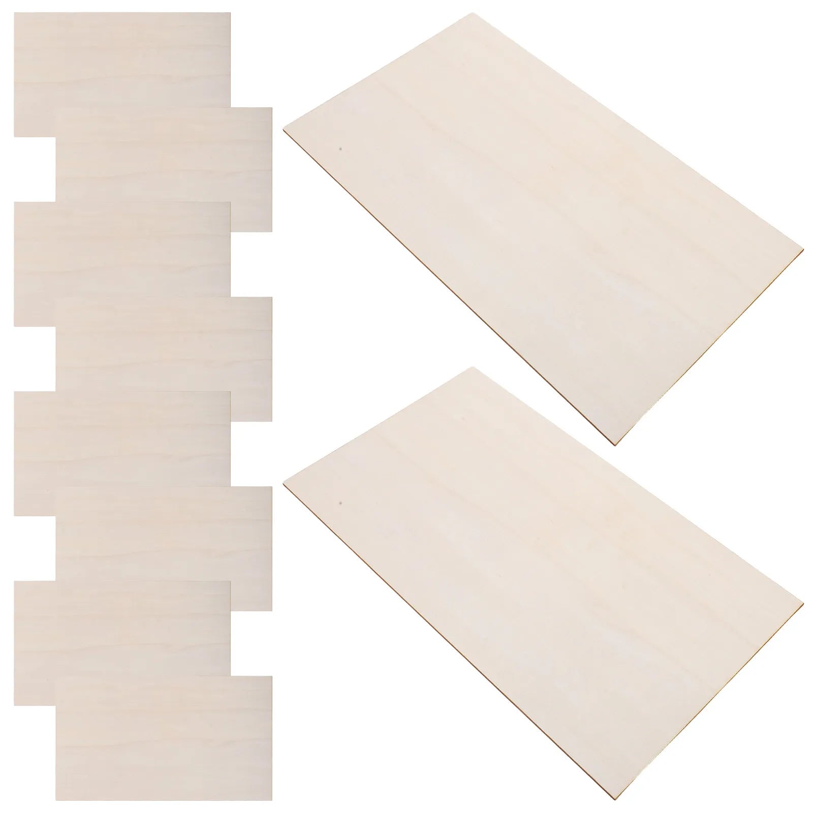 10Pcs 170x300x3mm Flat Plywood Sheets for Crafts Unfinished Blank Wood Boards Painting Carving DIY Projects Craft Wood Pieces
