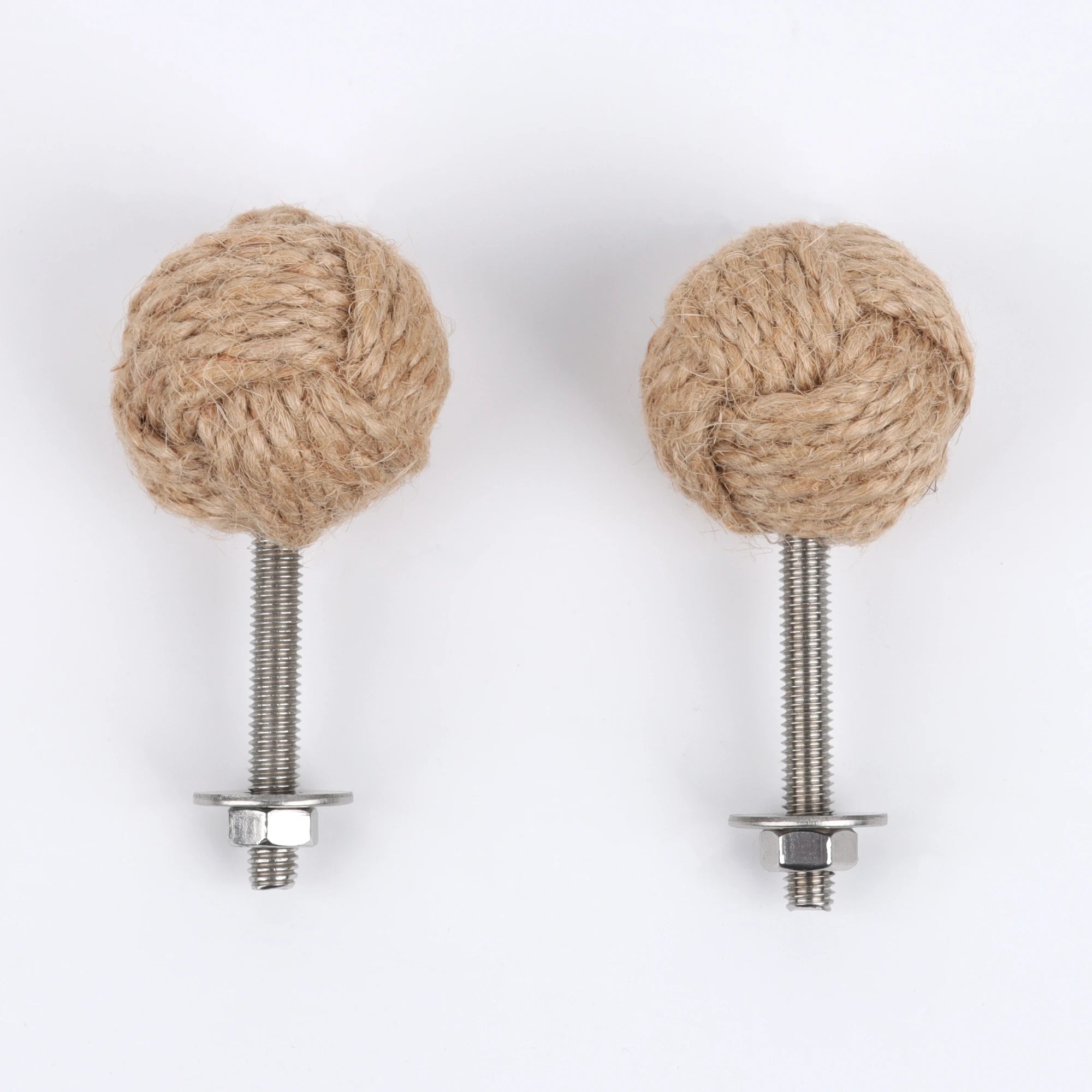Hemp Rope Drawer Knobs Round Handmade Cabinets Dresser Handles Wood Kitchen Cupboard Wardrobe Door Pulls for Furniture