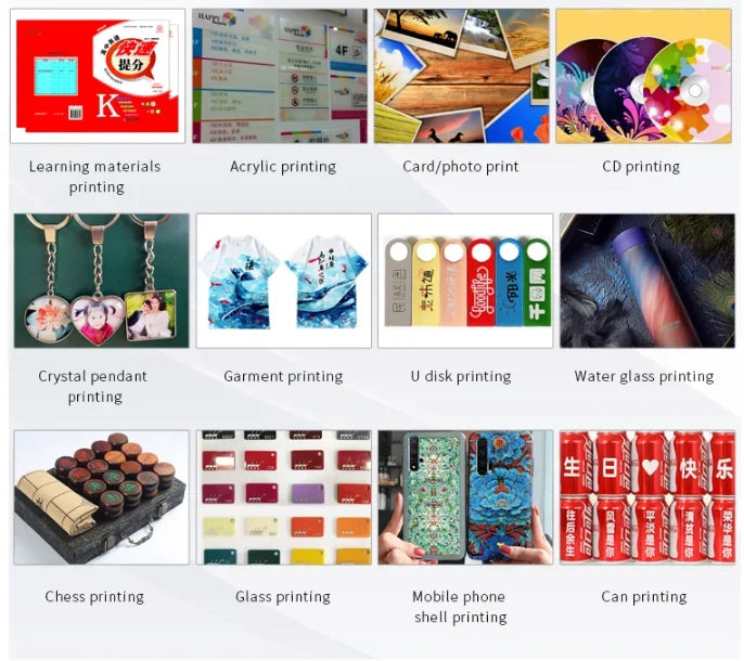 VEVOR A3 UV Flatbed Automatic Label Printer Effect Varnish UV Printer A3 Machine For Christmas Phonecase Metal Glass Bottle Wood