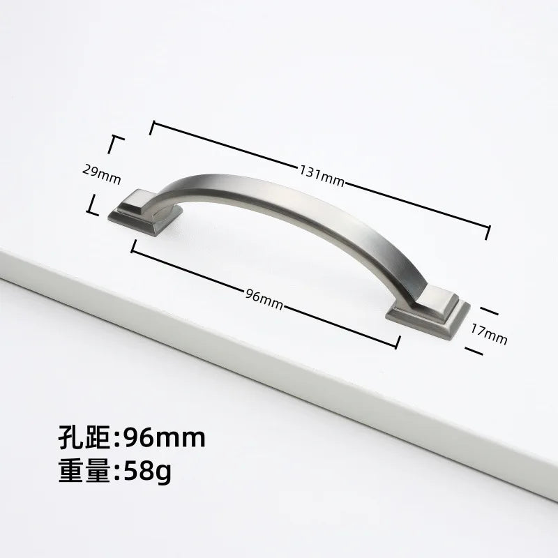 Nickel Brushed Kitchen Cabinet Pulls Silver Wardrobe Drawer Handles Zinc Alloy Single Hole Knobs Modern Furniture Door Handles