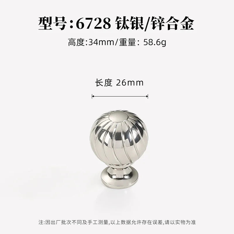 Silver cabinet door handle creative wardrobe/cabinet/drawer knobs modern minimalist single-hole door pull furniture hardware