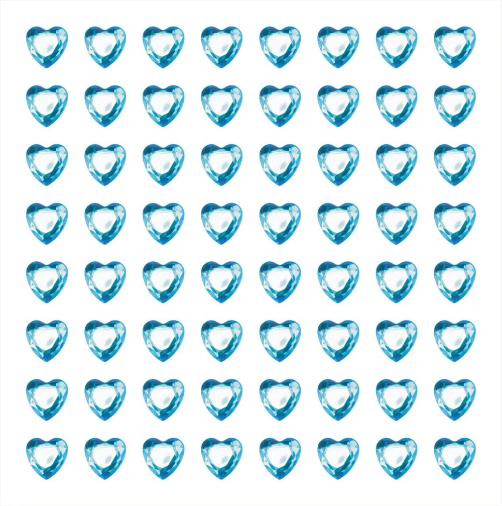 Bling Sparkly 3D Gem Acrylic Earrings Stickers Kids DIY Toys 6MM Self Adhesive Love Heart Rhinestone Crystal Stickers For Girls