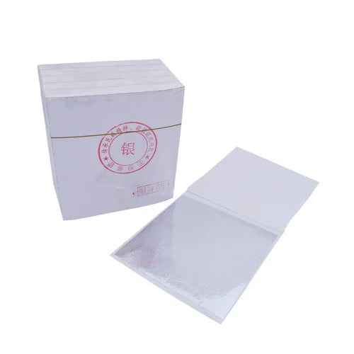 100Pcs Gold Leaf Sheets 9x9cm Gilding Foil Antique Silver Foil Paper For Paintings Arts Crafts Nail Deco  Furniture