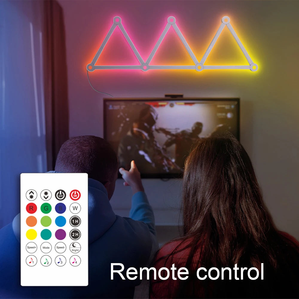 Wiscolor LED RGB Smart Wall Light DIY Atmosphere Night Light Game Room TV Backlight Decorative Wall Light Bar Music Rhythm APP