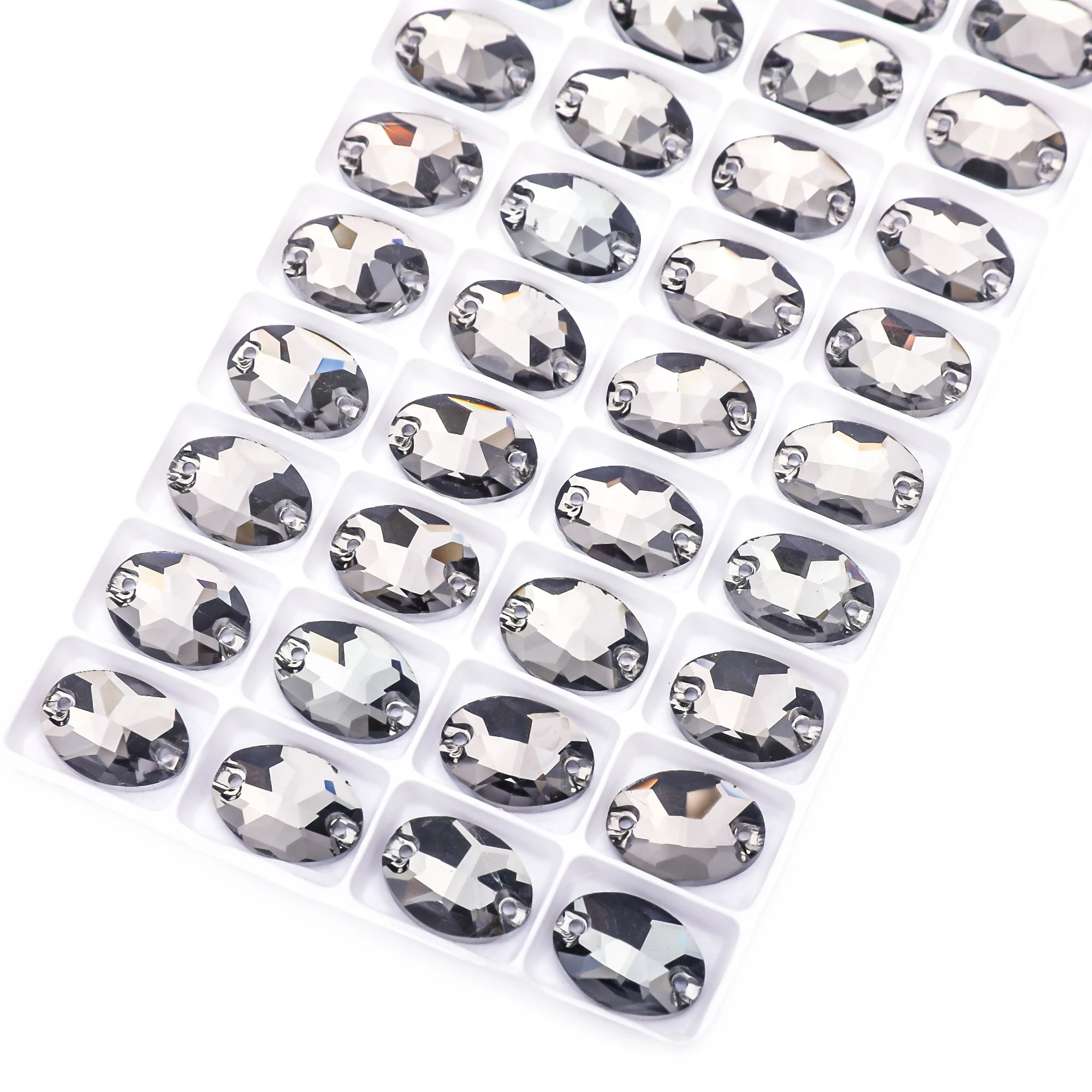 VC Oval Fine crystal AB rhinestone decoration flat back sewing 2 hole stone glass beads, can be used as DIY wedding decoration