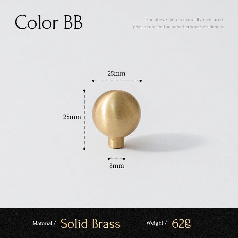 Santaya Brass Knob Round Furniture Handle Ball Modern Minimalist Gold Drawer Knob Wardrobe Pull Kitchen Handle Solid Single Hole