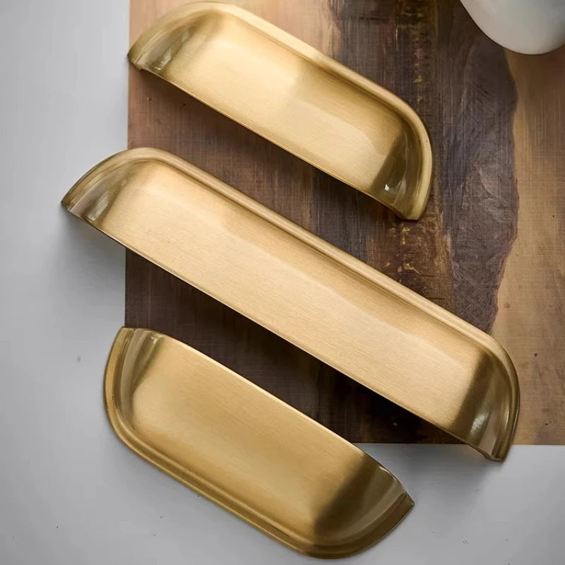 Bedroom Wardrobe Kitchen Drawer Shoe Cabinet Door Handle Gold Shell Shape Brass Handle Furniture Knob Handware Decorative Handle