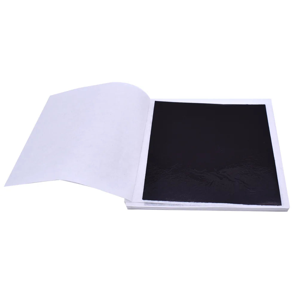 100Pcs Gold Leaf Sheets 9x9cm Gilding Foil Antique Silver Foil Paper For Paintings Arts Crafts Nail Deco  Furniture