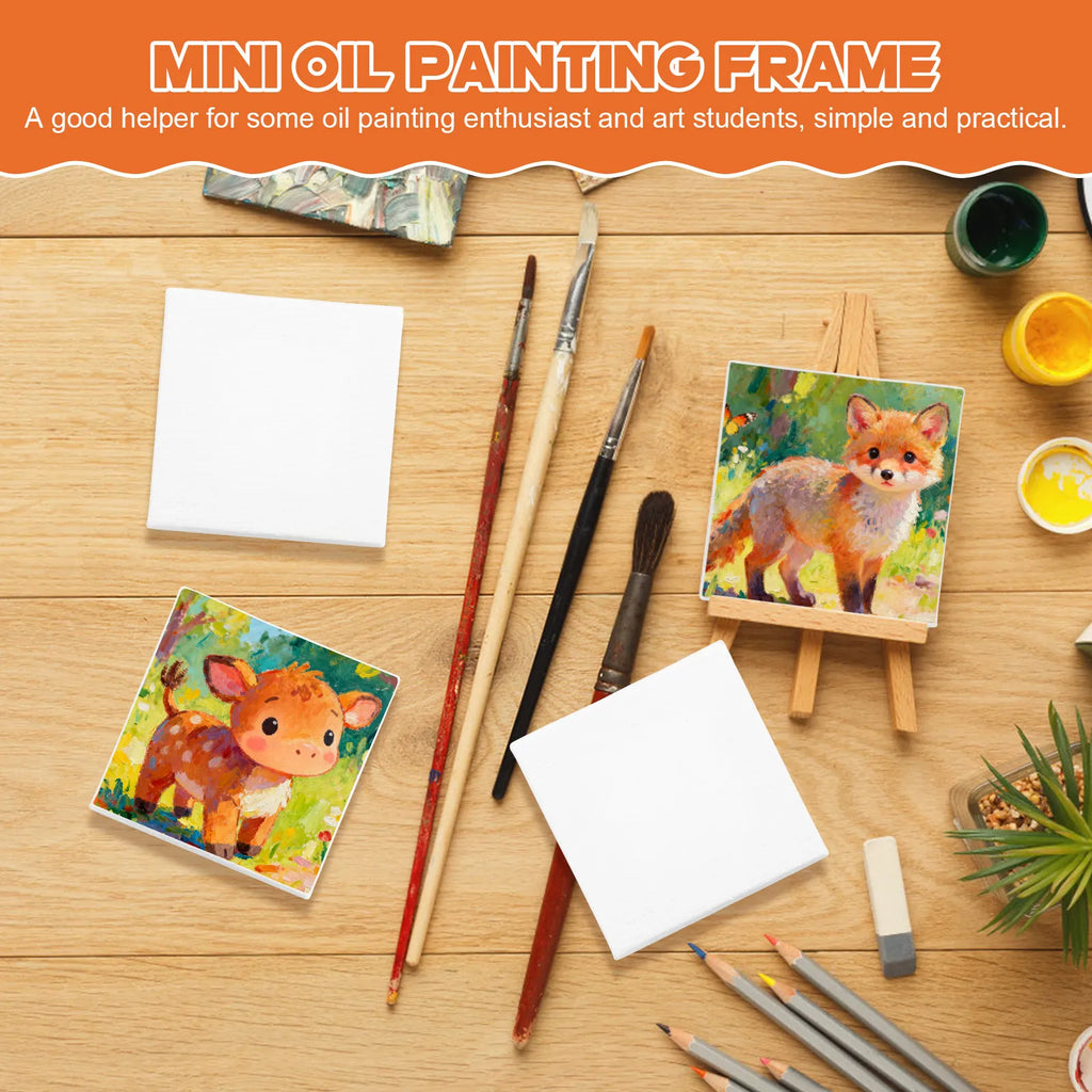 24Pcs Mini Oil Painting Canvas Panels Stretched Frames DIY Art Boards Oil Painting Supplies Drawing Materials Canvas Panels