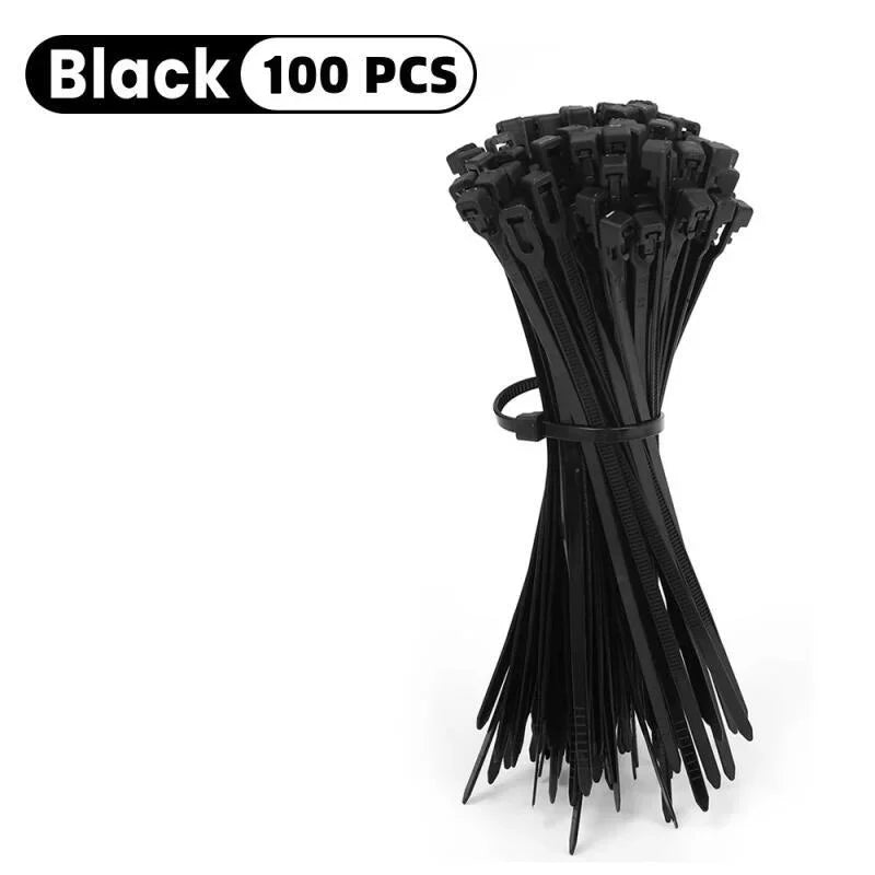 100Pcs Reusable Cable Ties Cable Lock Loop Nylon Ties Removable Recyclable Mixed Colours Black White Cable Ties Replacement Tool