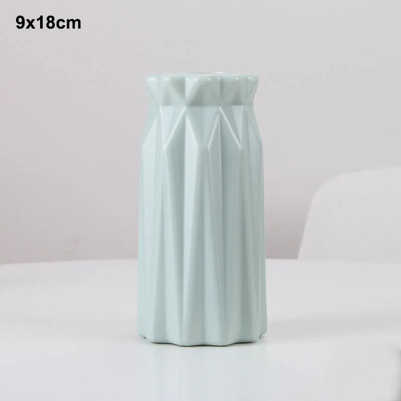 Plastic Flower Modern Vase Decoration Home Nordic Style Vase Imitation Ceramic Flower Pot Decoration Vases for Flowers